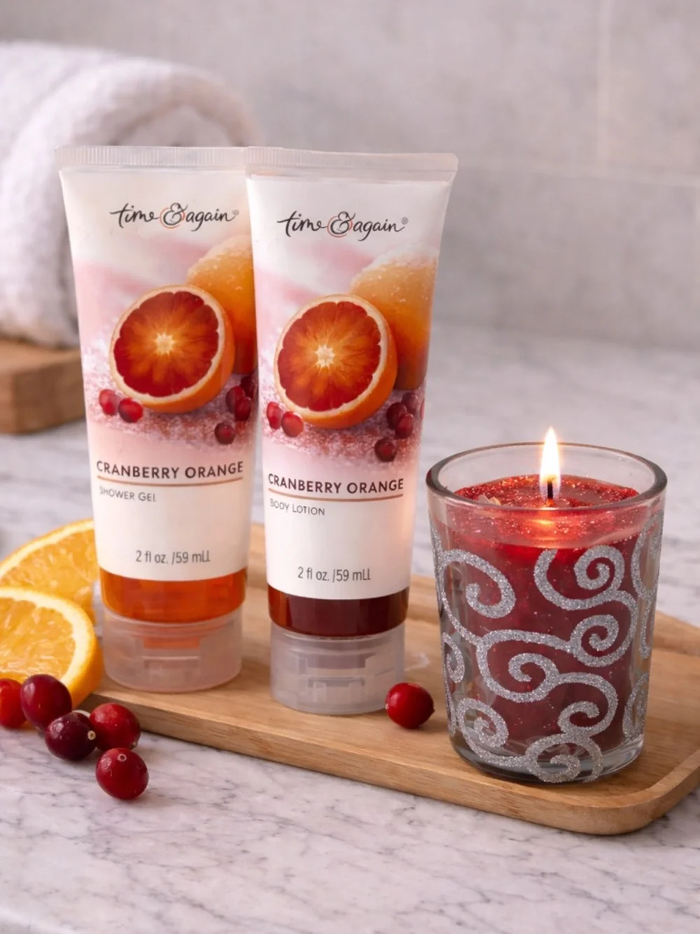 New Time & Again Cranberry Orange Bath & Body Set | Gift Bundle